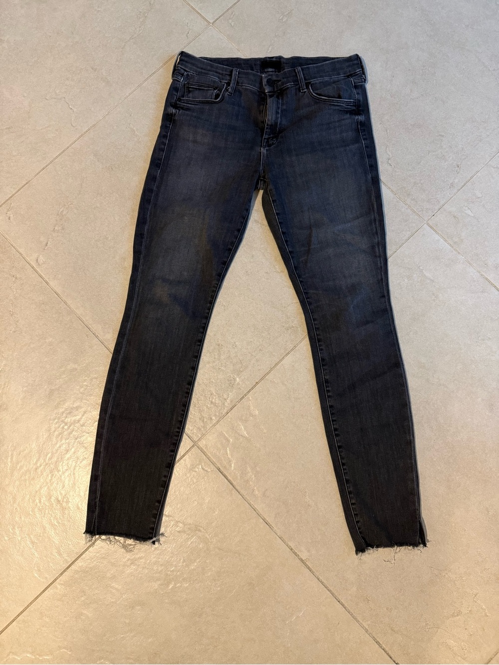 MOTHER Black Sacred Slit  with Raw Hem